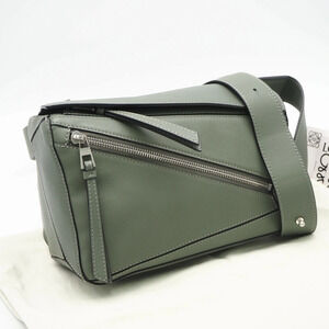 Loewe Puzzle Bum Bag Body Calf Leather Waist Bag Green